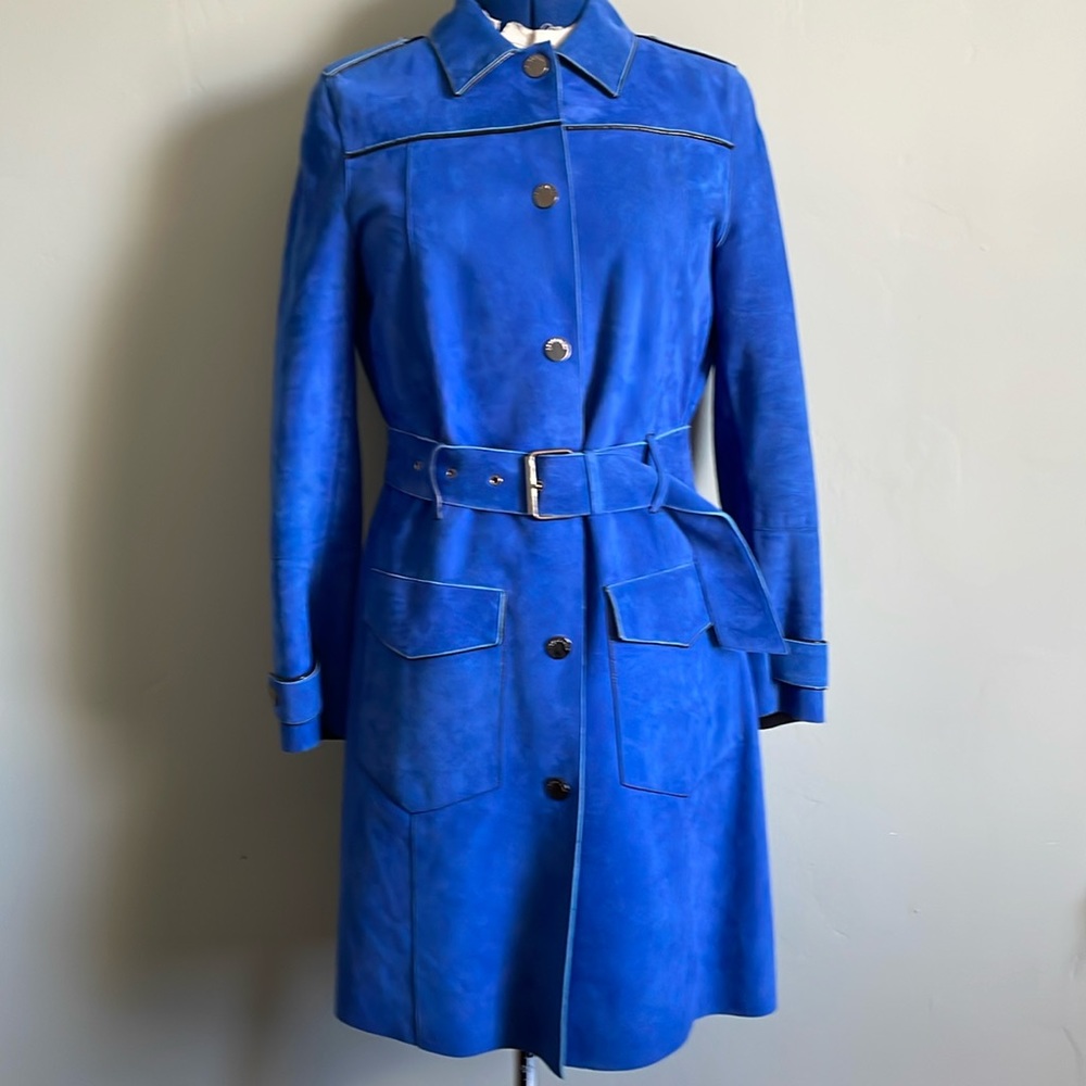 Longchamp blue suede jacket size 38